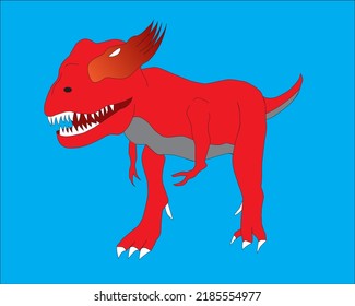 Illustration T Rex Steps That Color Red And Eagle Eyed