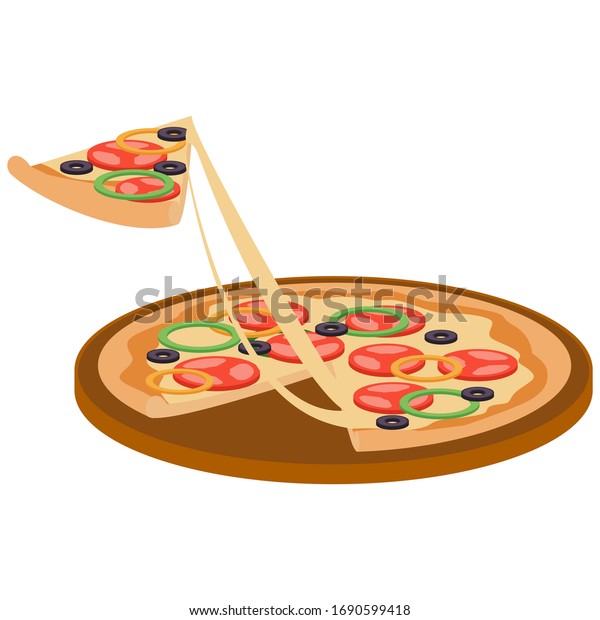 Illustration Tasty Looking Peperoni Olive Pizza Stock Illustration ...