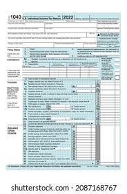 Illustration Of Tax Form. Business And Finance Concept 