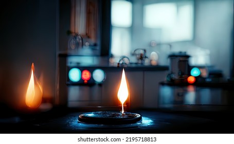 A Illustration Of A Tea Light In The Kitchen Save Electricity