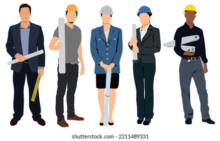 Illustration of team of engineers, architect. - Powered by Shutterstock