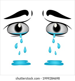 ilustración de lágrimas de tristeza. dibujo: ilustración de stock  1999284698 | Shutterstock