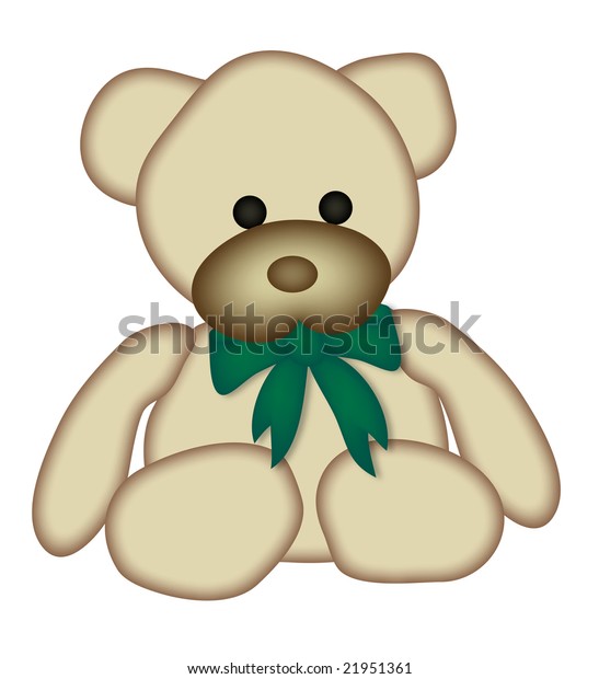 teddy bear with green bow