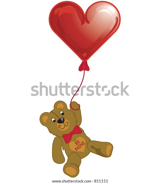 teddy bear holding balloon