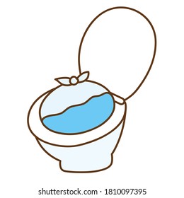 Illustration that puts a water bladder in the toilet bowl to prevent backflow in the toilet.
