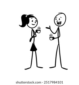 illustration of they chat with a cup of coffee in hand - Powered by Shutterstock