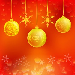Illustration Of Three Christmas Decoration Balls With Snowflakes