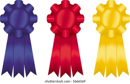 Illustration three satin ribbons; vector file contains gradient meshes only editable in Adobe Illustrator