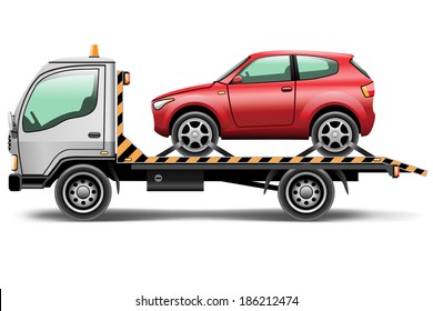  illustration tow truck loaded up the car