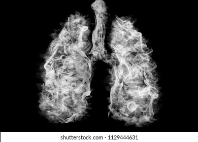 Illustration Of A Toxic Smoke In Lung . Cancer Or Illness Concept