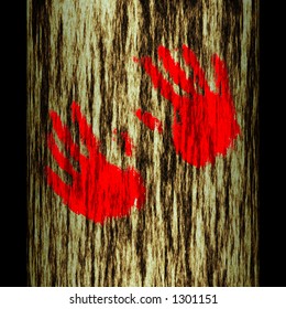 illustration: tree trunk: hands