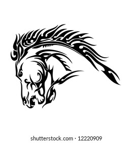 Illustration Of A Tribal Head Horse