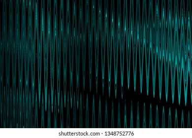 Illustration Turquoise And Black High Tech Vibes Abstract Background - Audio Sound Waves Desktop - Graphic Design Screen Saver - Dark And Light