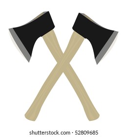 Silhouette Two Crossed Axes Vector Illustration Stock Vector (Royalty ...