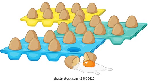 Illustration Of Two Dozen Eggs