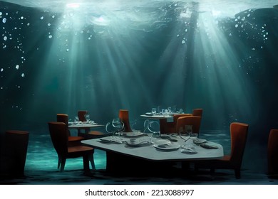 A Illustration Of A Underwater Restaurant