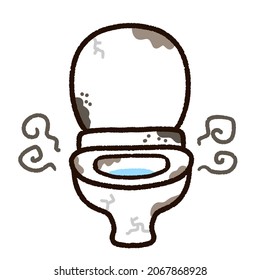 Illustration Of An Unsanitary Toilet With A Foul Odor.