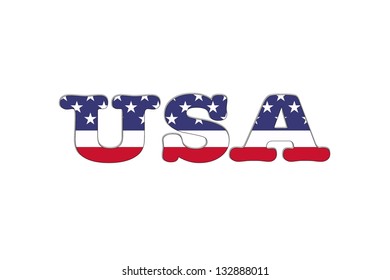 Illustration Usa Word On White Background Stock Illustration 132888011 ...