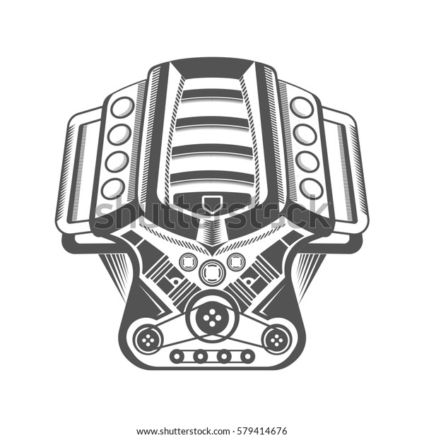  Illustration of vintage\
motor modern supercar isolated on a white background. Raster\
version.