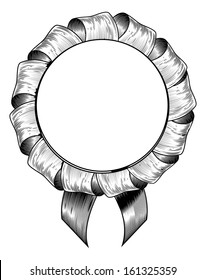 An Illustration Of A Vintage Woodcut Style Rosette