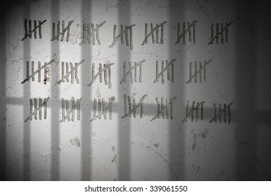 Illustration Of Wall In Jail Cell Counting Days