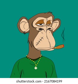 Illustration Wallpaper Nft Monkey Smoke