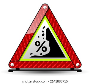 Illustration Warning Triangle Reflector, Road Sign 