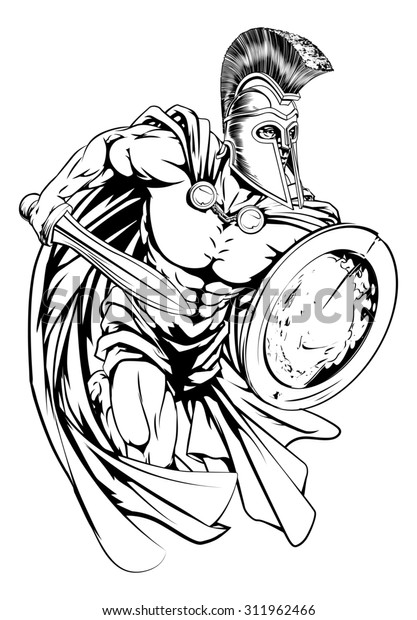 Illustration Warrior Character Sports Mascot Trojan Stock Illustration ...