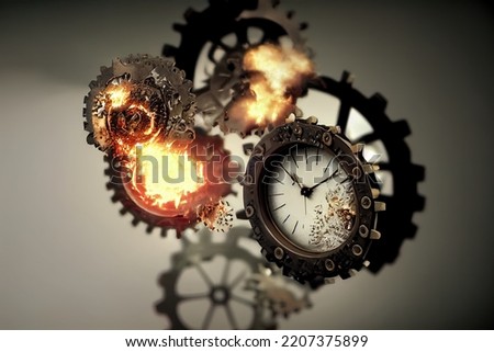 a illustration of a watch explodes in gears