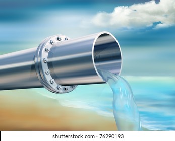 Illustration Of A Water Pipe Providing Clean Drinking Water