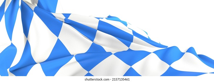 An Illustration Of A Waving Flag Of Bavaria On A White Background 