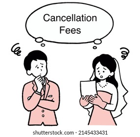 illustration of wedding cancellation fee problems.