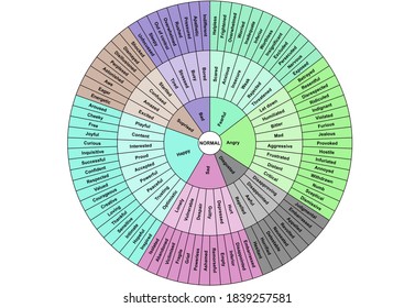Illustration wheel of all feelings in colorful design