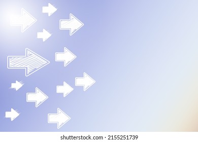 An Illustration Of White Right Lateral Arrows On Blue Background