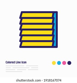 Illustration Of Window Siding Icon Colored Line. Beautiful Architecture Element Also Can Be Used As Jalousie Icon Element.