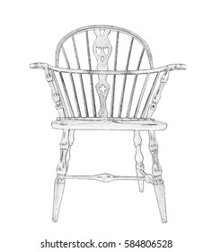 Illustration Of Windsor Type Chair