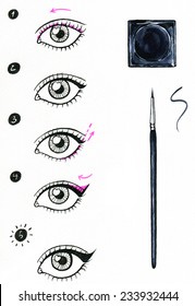 Illustration Of Winged Eyeliner.