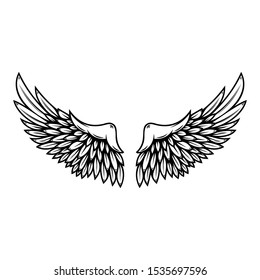 Angel Wings Vector Lettering Drawing Stock Vector (Royalty Free ...