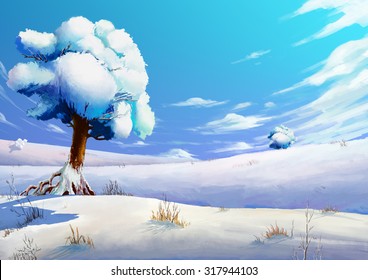 Snow Background Anime Images Stock Photos Vectors Shutterstock