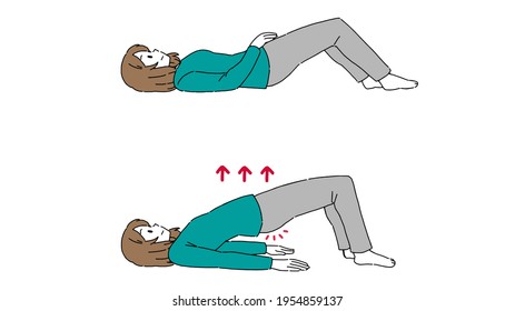 Illustration Of A Woman Doing Pelvic Floor Muscle Training