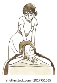 Illustration Of A Woman Receiving An Esthetic Treatment