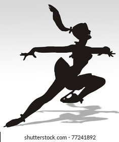 Illustration of a woman skating on an ice rink
