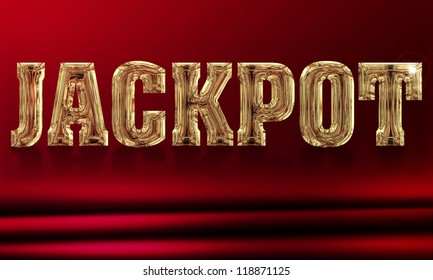 Illustration Of The Word Jackpot On A Red Background