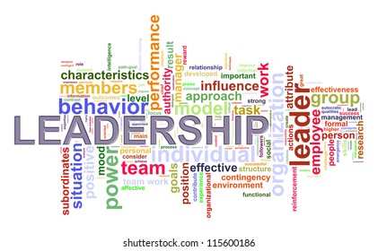 Illustration of wordcloud word tags of 'leadership.