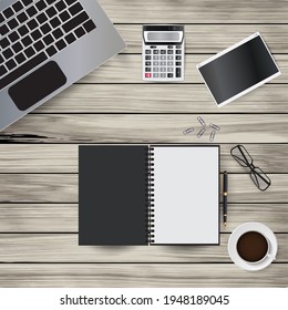 Illustration of a workplace at remote work. 