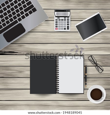 Illustration of a workplace at remote work. 