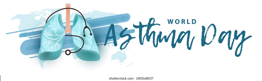 Illustration Of World Asthma Day Background With Inhaler. - Powered by Shutterstock