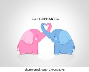 Illustration of World Elephant Day is an international annual event on August 12, dedicated to the preservation and protection of the world's. - Powered by Shutterstock