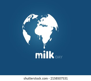 illustration of world milk day on an isolated bluish background - Powered by Shutterstock