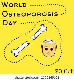 Illustration of World Osteoporosis Day commemoration on a yellow background - Powered by Shutterstock